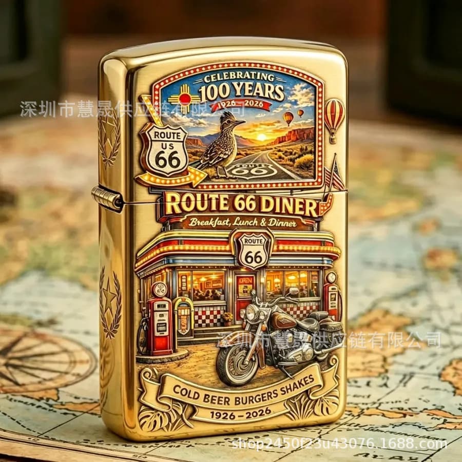 Cross-border U.S. Route 66 Centennial Lighter 66th Highway Commemorative Lighter