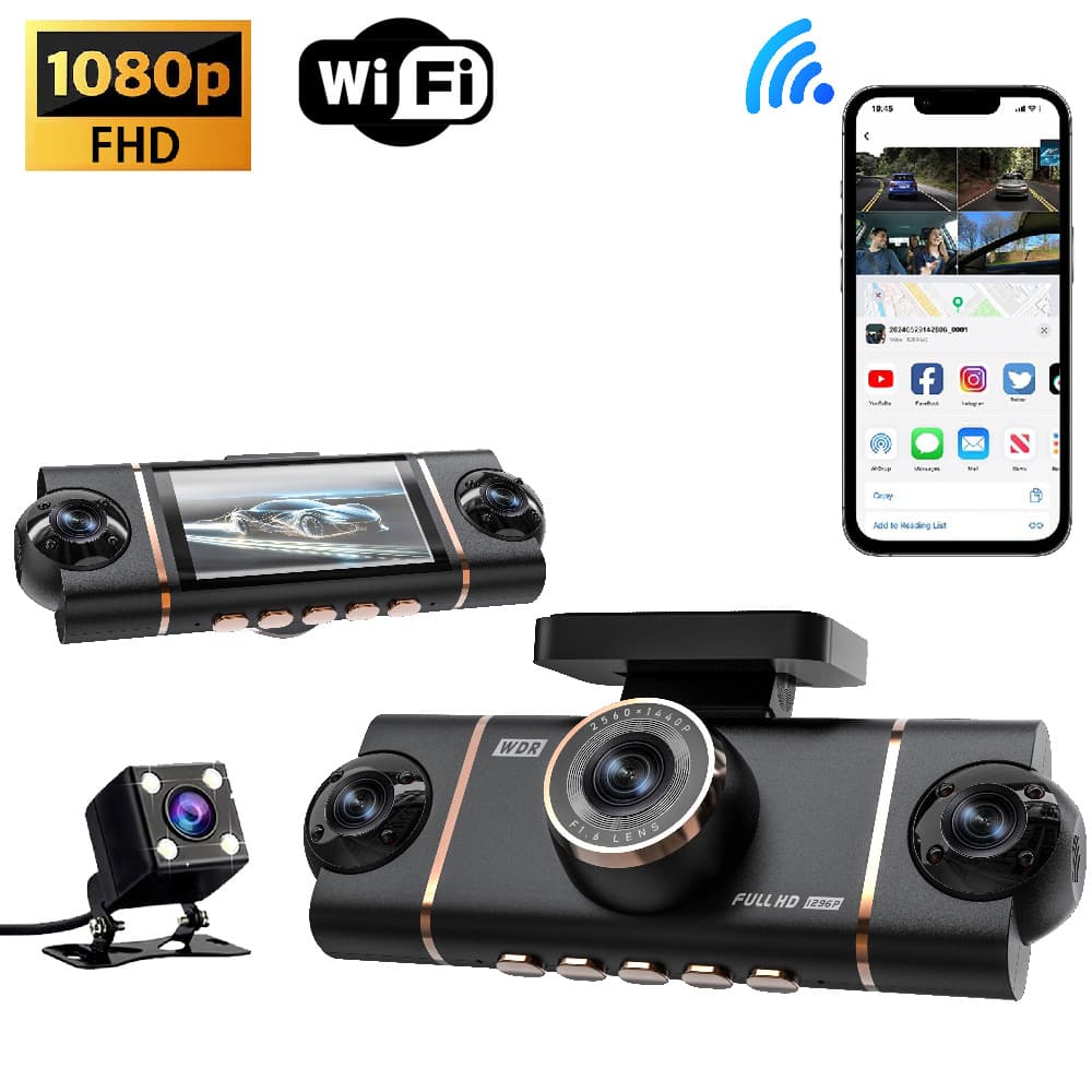 Amazon’s new 3-inch 4-inch simultaneous recording and display 360° panoramic driving recorder with WiFi function supports night