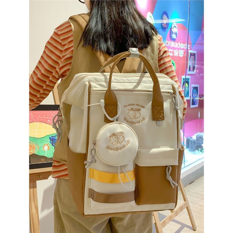 Midpoint New Lotte Backpack for Women, College Students, Maternity Bag, Cute Japanese Style, INS Style, Double Shoulder Backpack, Laptop Bag