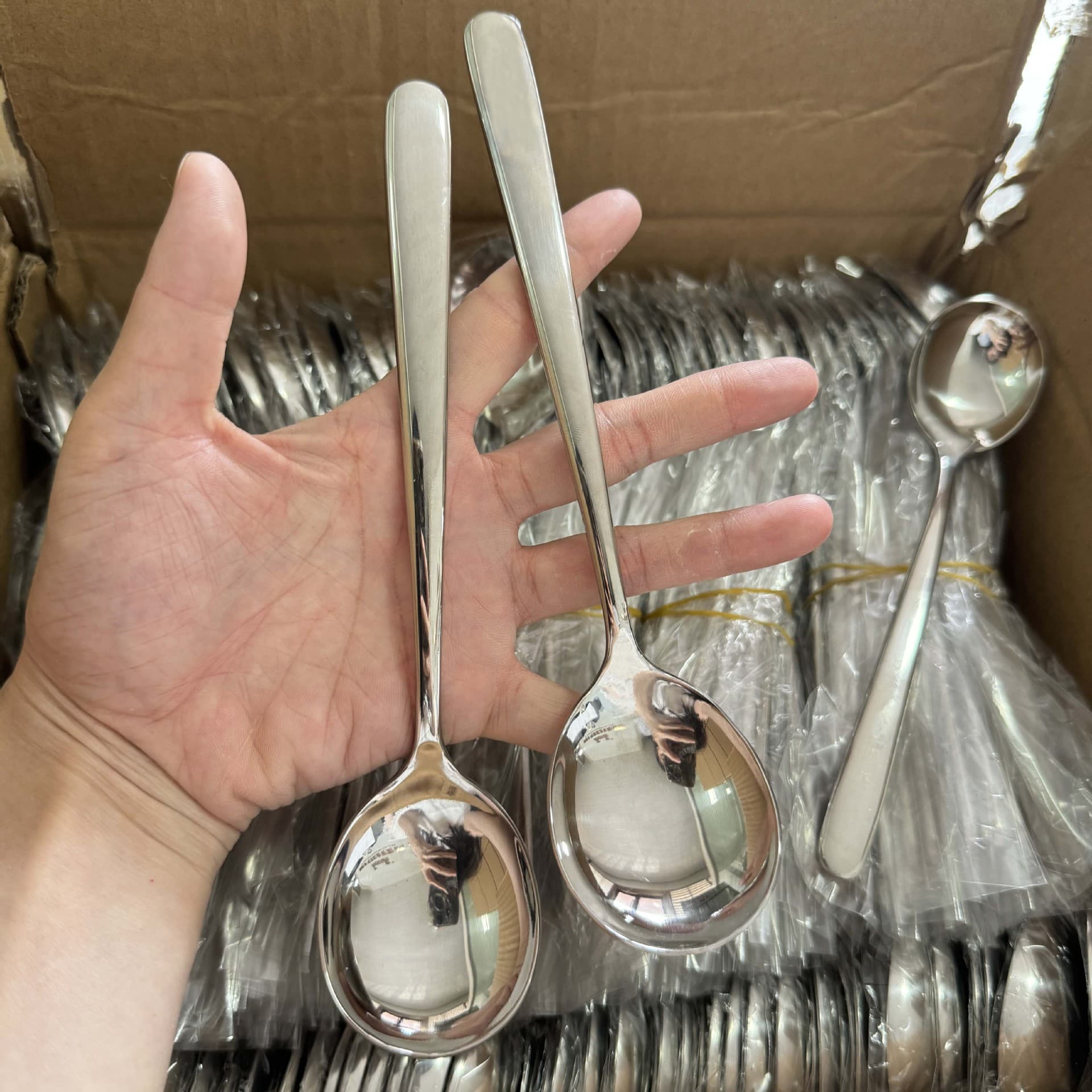 Elegant 316 Stainless Steel Spoon, Home Fine High-End Long Handle Dining Spoon, Internet-Famous Mixing Rice Soup Spoon