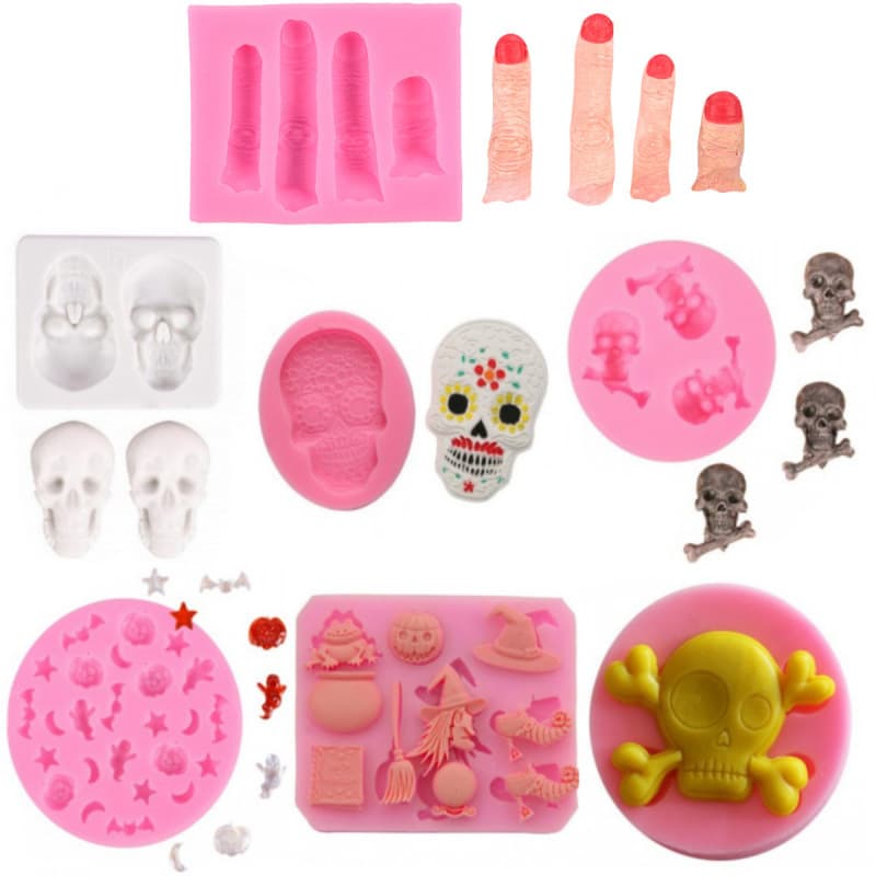 DIY Halloween Skull Silicone Mold Cake Decoration Tool Liquid Fondant Silicone Mold