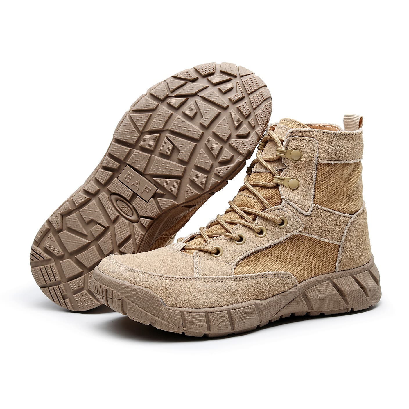 Classic Couple's Yellow Boots Military Boots Autumn Winter Fleece-Lined Thick Sole High-Top Work Boots Genuine Leather Outdoor Desert Boots