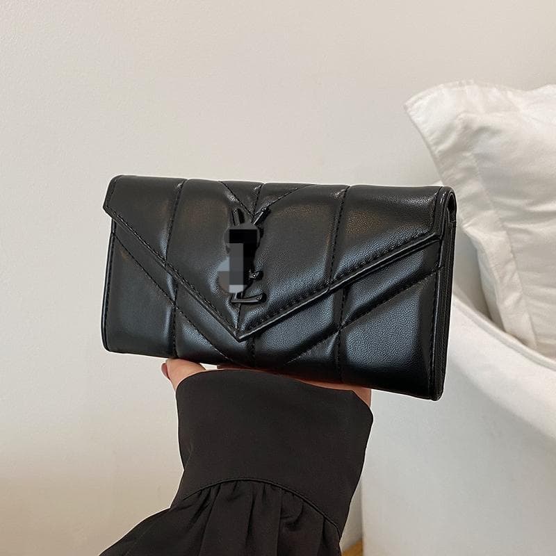 Wholesale Cross-Border Wallet Embroidery Thread New Korean Style Light Luxury Large Capacity Niche Design Multi-Card Slot Long Wallet for Large Bills