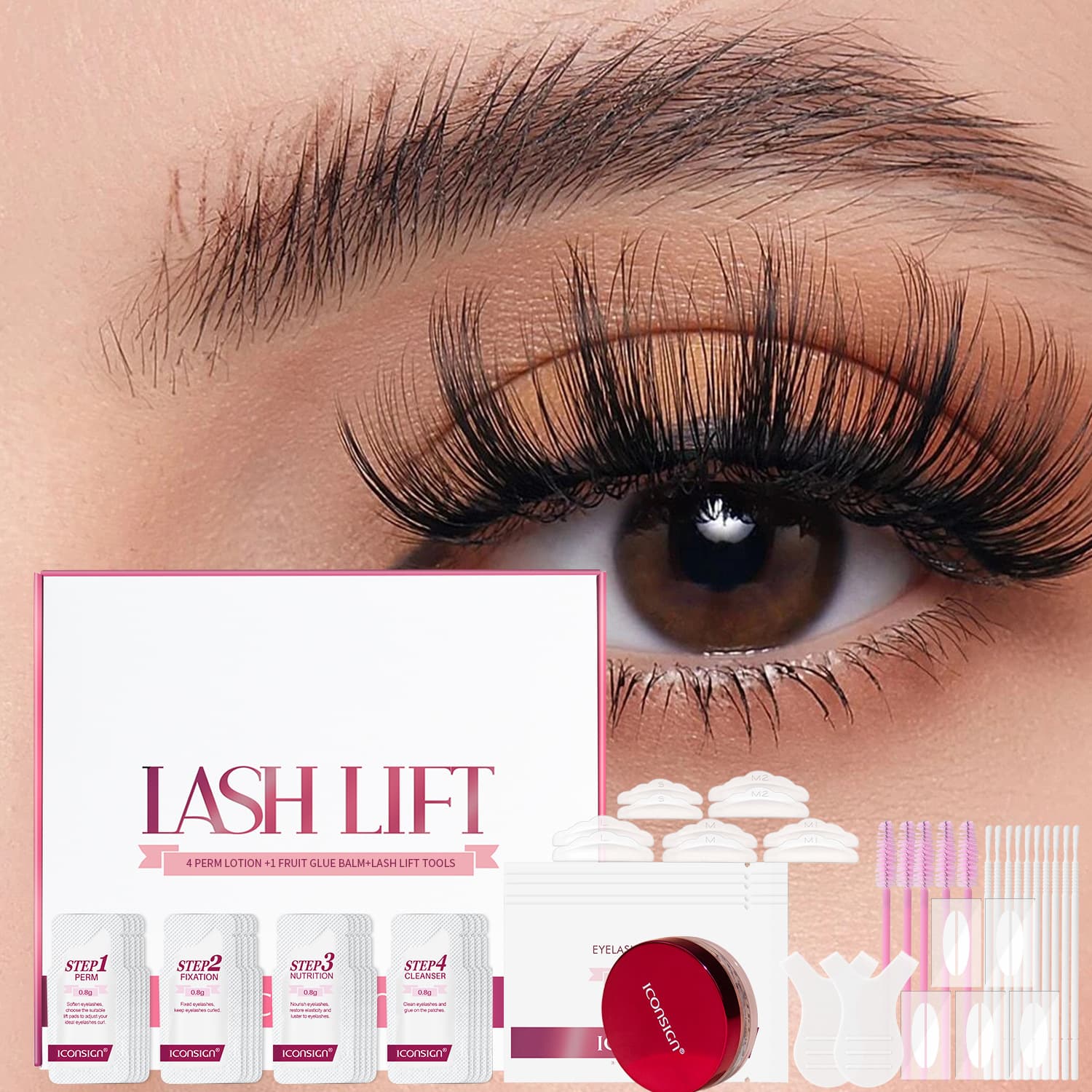 ICONSIGN New Solid Glue Eyelash Curler Kit Lash Lifting & Setting Set Natural Curl & Volume