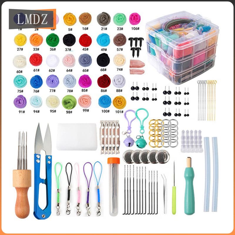 Cross-border New Product: 36-Color 3g Wool Roving Beginner DIY Felting Set - Ready Stock Wholesale