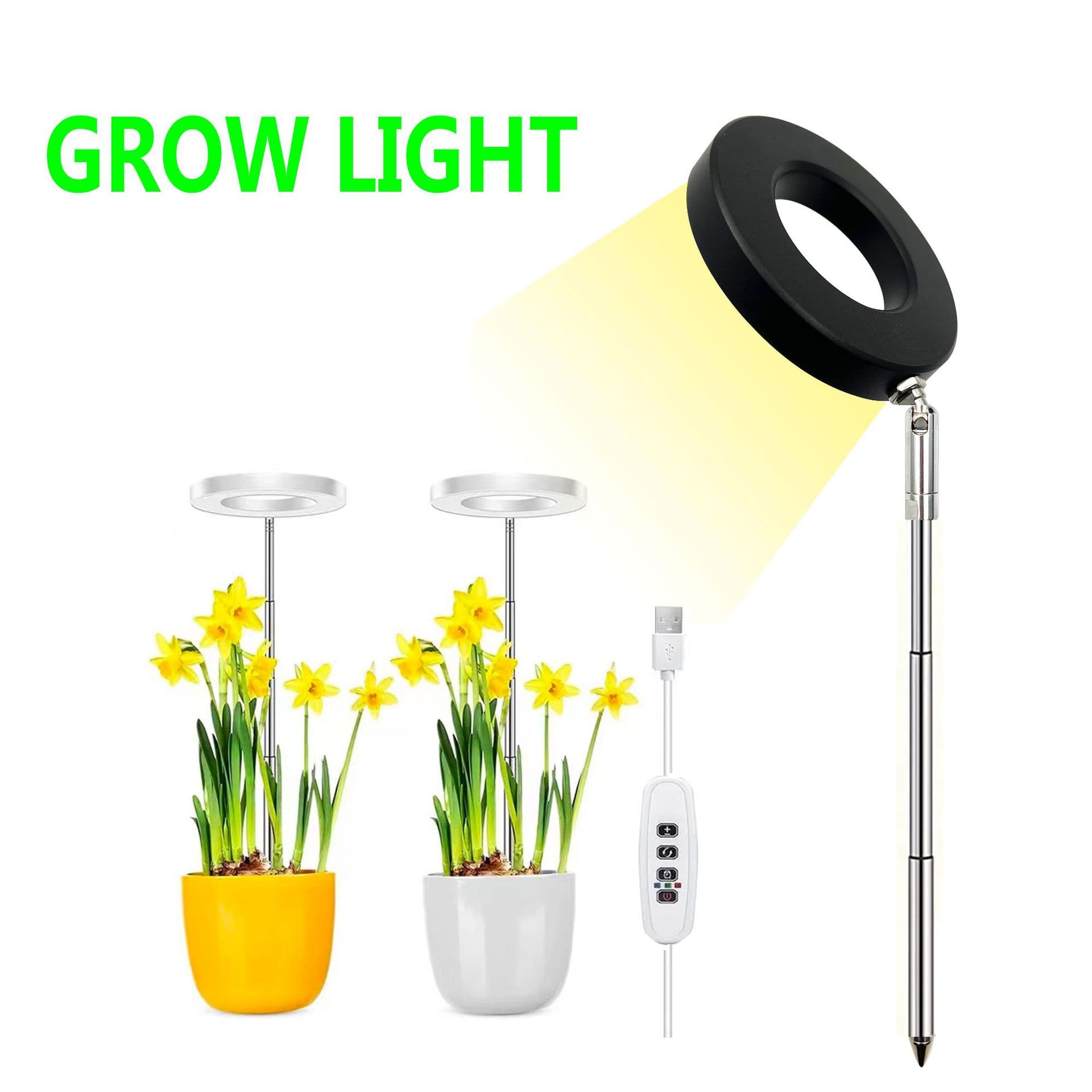 3.5-inch Telescopic LED Grow Light Bar for Succulents, Full Spectrum Tri-Color Clip Plant Light with Dimmable Settings