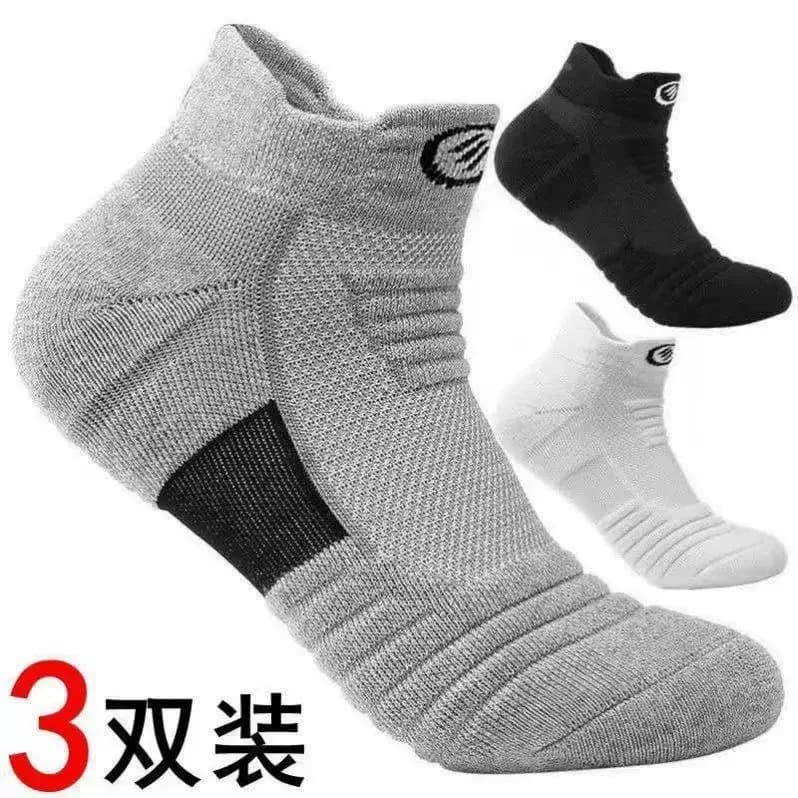 Elite Basketball Socks Men's Cushioned Short Socks Terry Bottom Non-Slip Quick-Dry Running Socks Outdoor Sports Socks