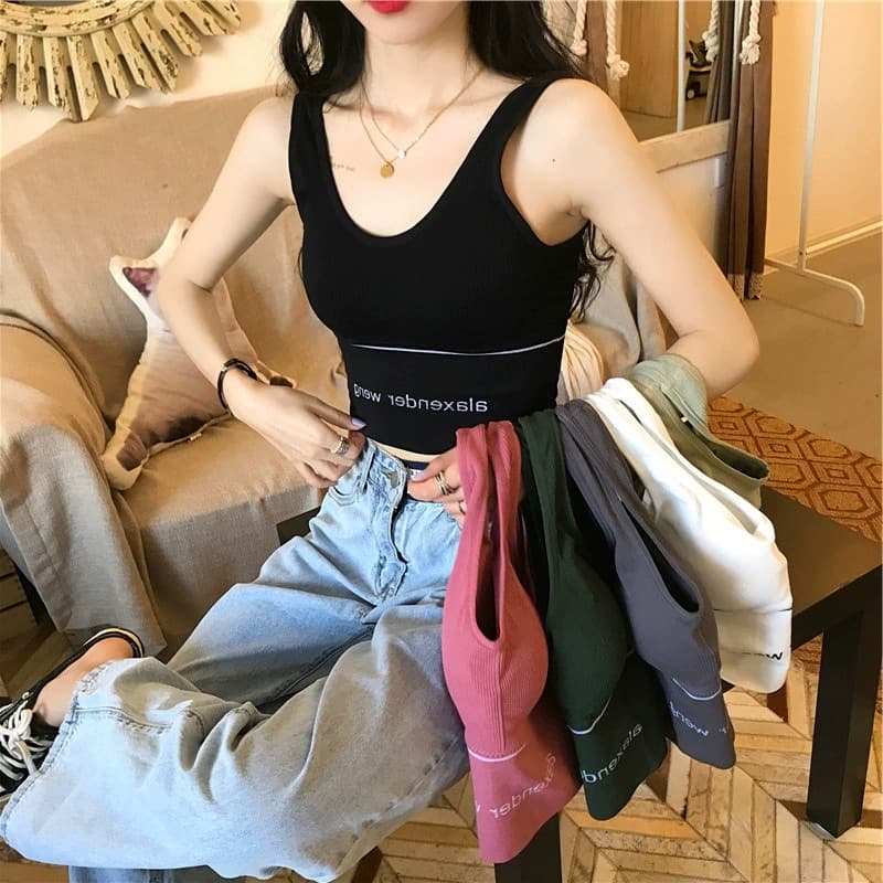 Plus Size Queen U-Shape Beauty Back Women's Wide Strap Camisole Vest Bustier Strapless Wire-Free Bra Sports Base Layer