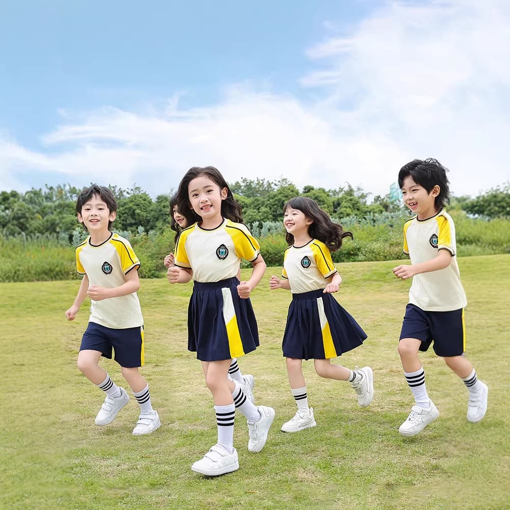 Primary school uniform set, summer short-sleeved T-shirt, kindergarten uniform, children's sports meeting performance class uniform