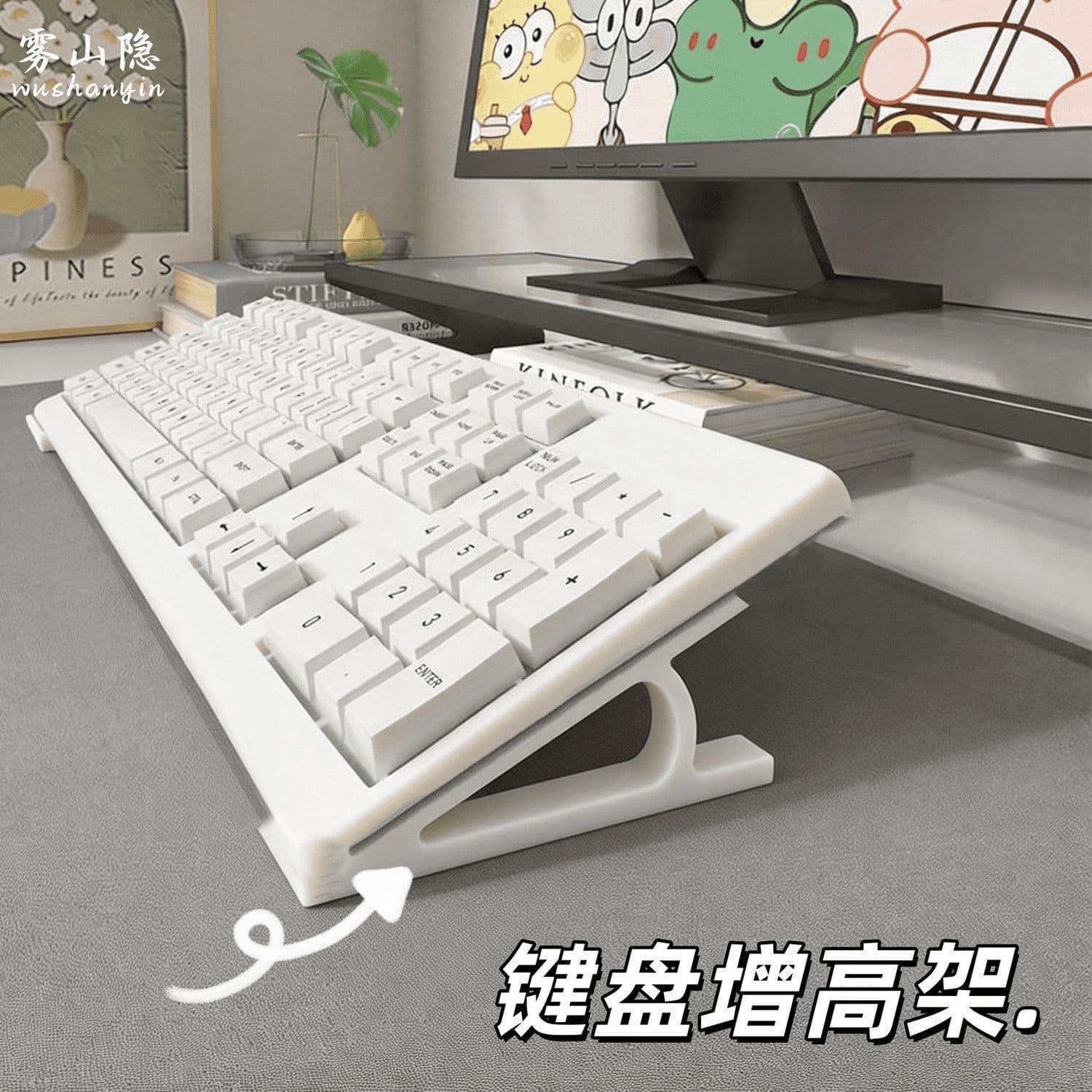 Desktop Computer Sloped Keyboard Stand Riser for Typing, Ergonomic Tilted Keyboard Shelf Bulk Wholesale