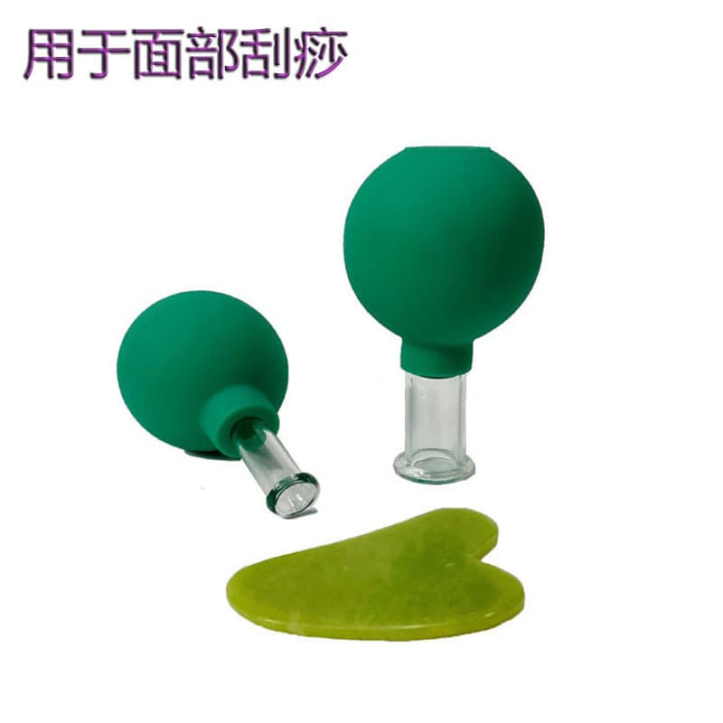 Factory Source Facial Gua Sha Tool Cupping 2-Piece Glass Cupping Set Gift Box Suction Ball
