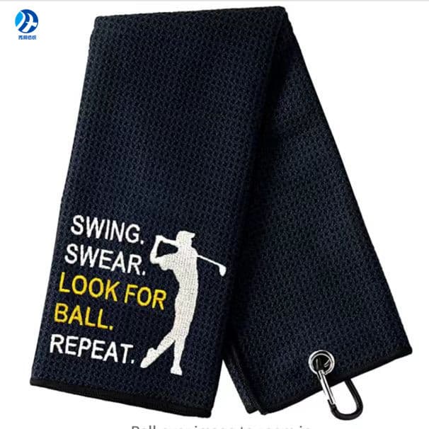 Cross-border hot-selling waffle towels, golf towels, pineapple gauze towels, sports towels, 3-fold perforated, large stock available.