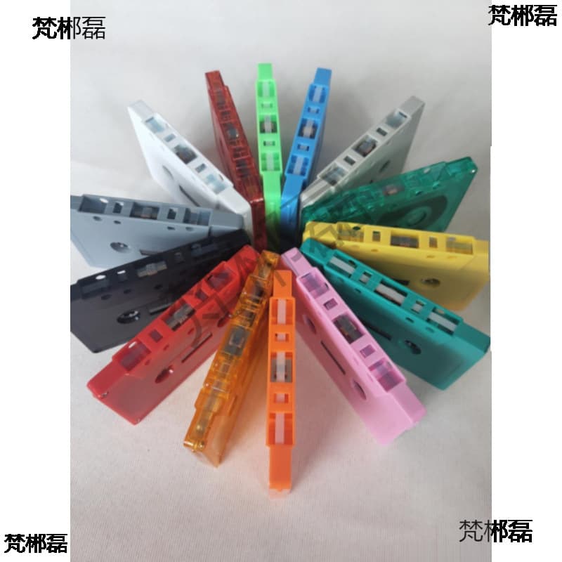 Brand new colored cassette tapes, decorative cassette tapes, blank cassette tapes without inner core or outer box.