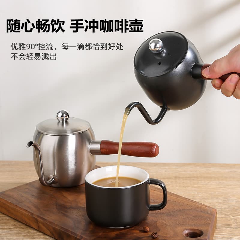 Factory Supply Cross-border 304 Stainless Steel Japanese Style Pour Over Pot, Drip Bag Long Spout Thin Spout Coffee Pot, Outdoor Coffee Equipment