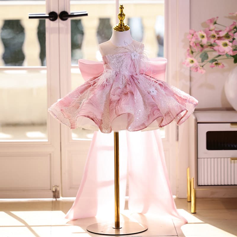 Girls Formal Dress Flower Girl Wedding Little Princess Dress Children Host Catwalk Birthday Piano Performance Costume
