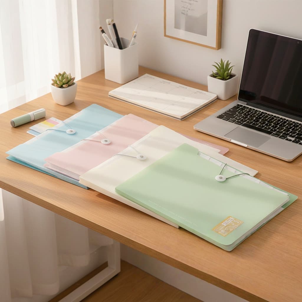 A4 Expanding File Folder Large-capacity Document Organizer