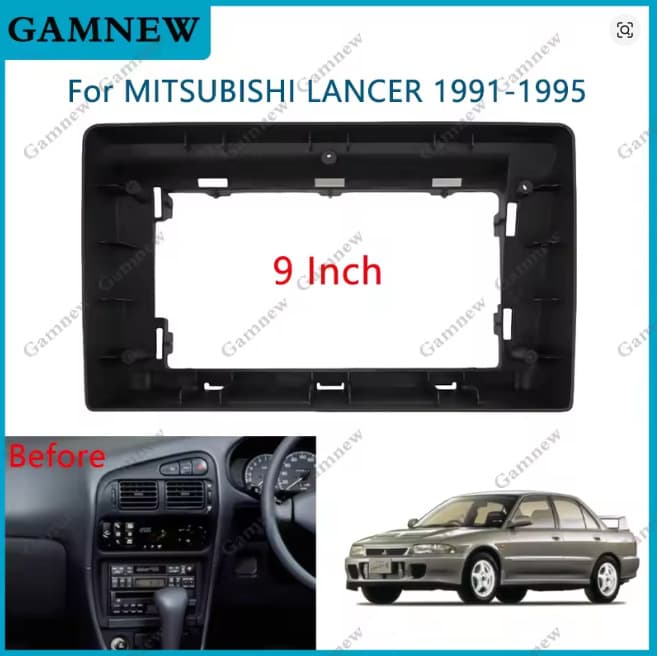 For 1994 Mitsubishi Lancer (9 inch, Right Hand Drive) Navigation Bezel Android Car Stereo Dashboard Panel Frame