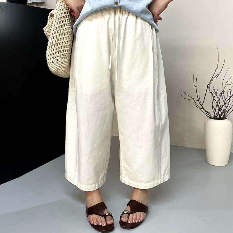 Plus-Size Women's High-Waisted Casual Pants Versatile Wide-Leg Cropped Pants 2026 Spring/Summer Loose Harem Pants for Plus-Size Women Nk1538