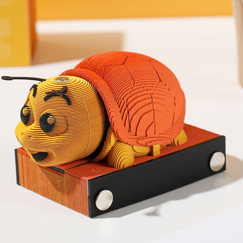 Custom 3D Paper Sculpture "Turtle Bestie" Tear-off Sticky Notepad - Art Memo Pad 2025 New Gift Small Ornament
