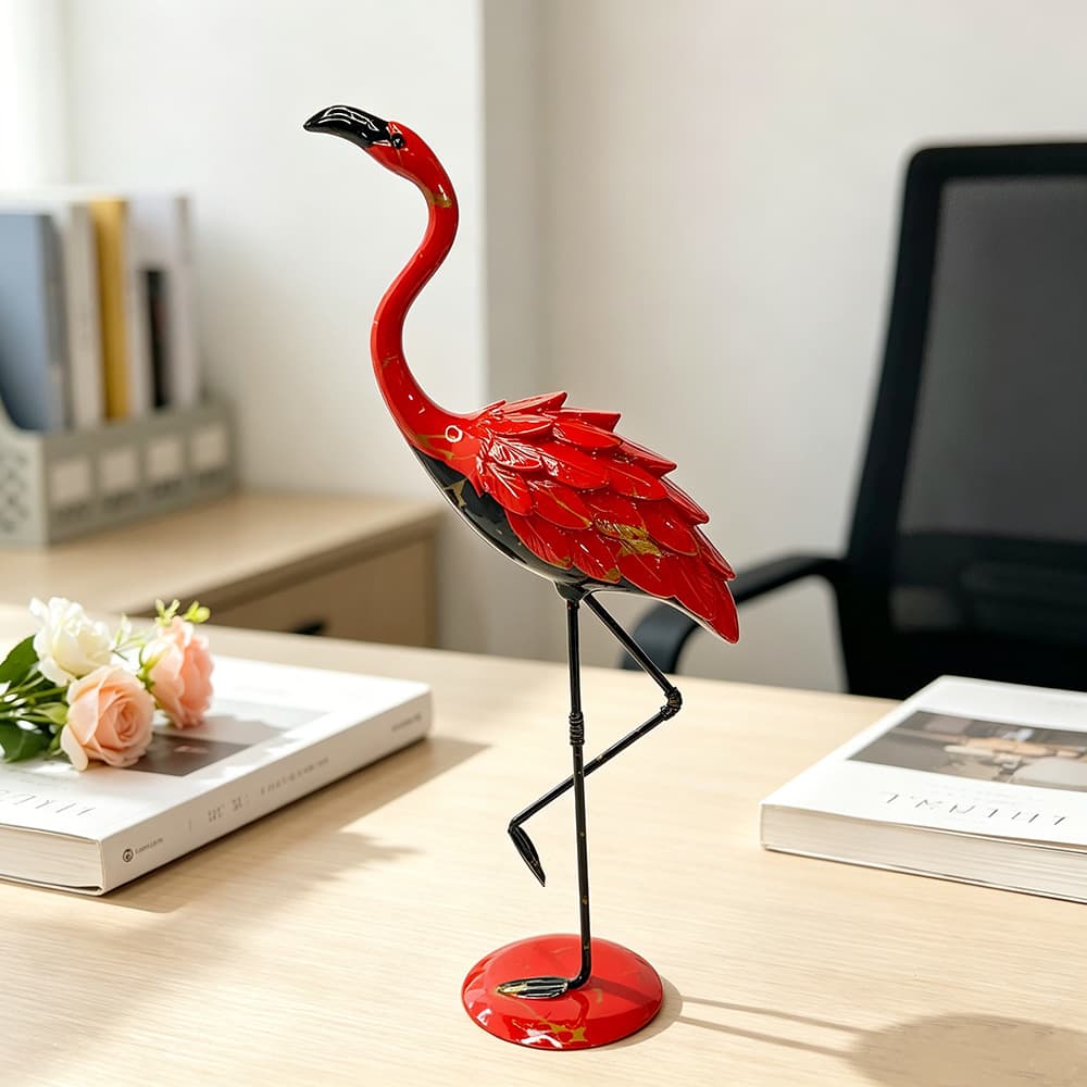 Flamingo resin animal ornaments living room desktop wine cabinet decoration Nordic water transfer printing crafts wholesale