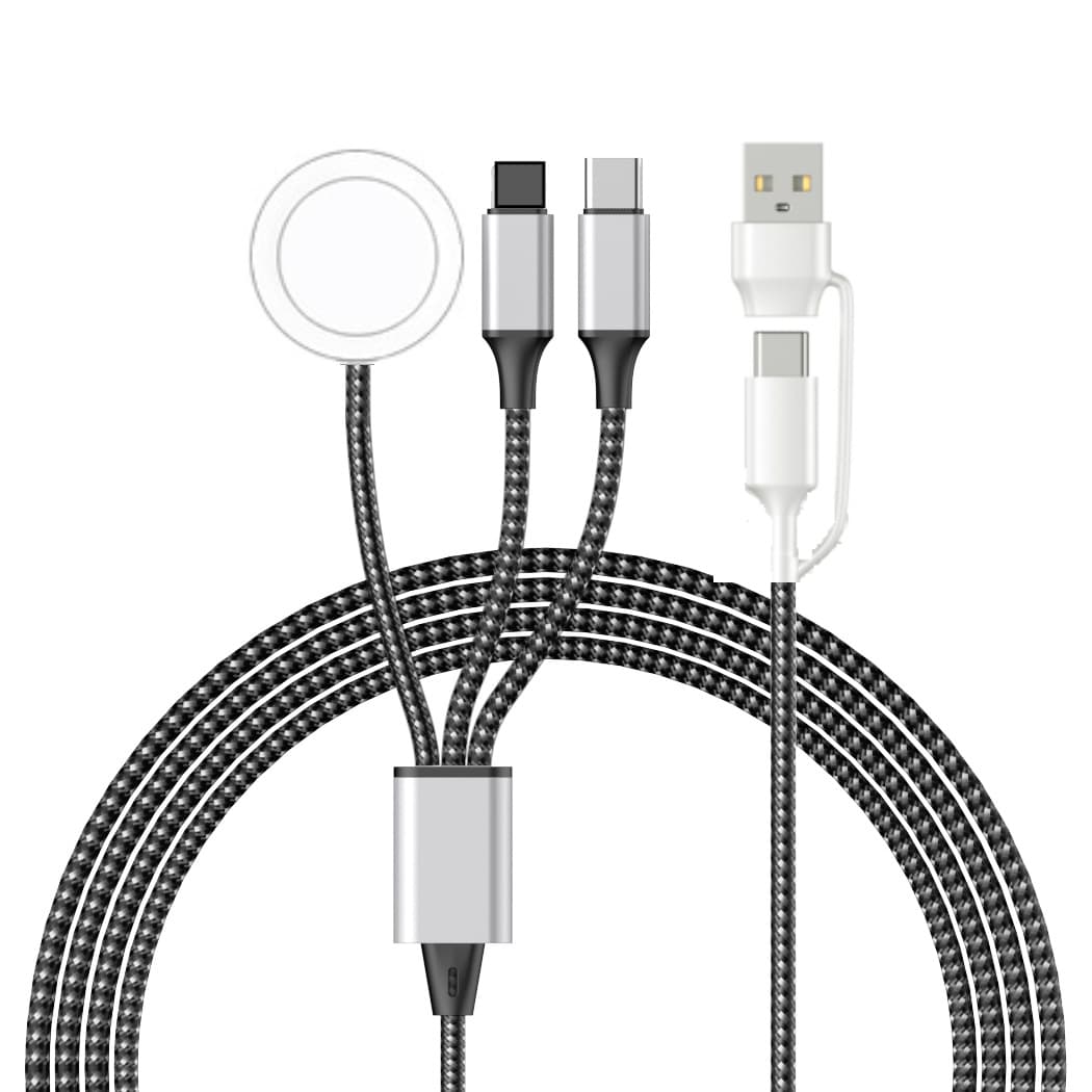 Hot-selling Braided 3-in-1 Watch Wireless Charger, Phone Charging Cable Data Cable for Apple Watch and Phone