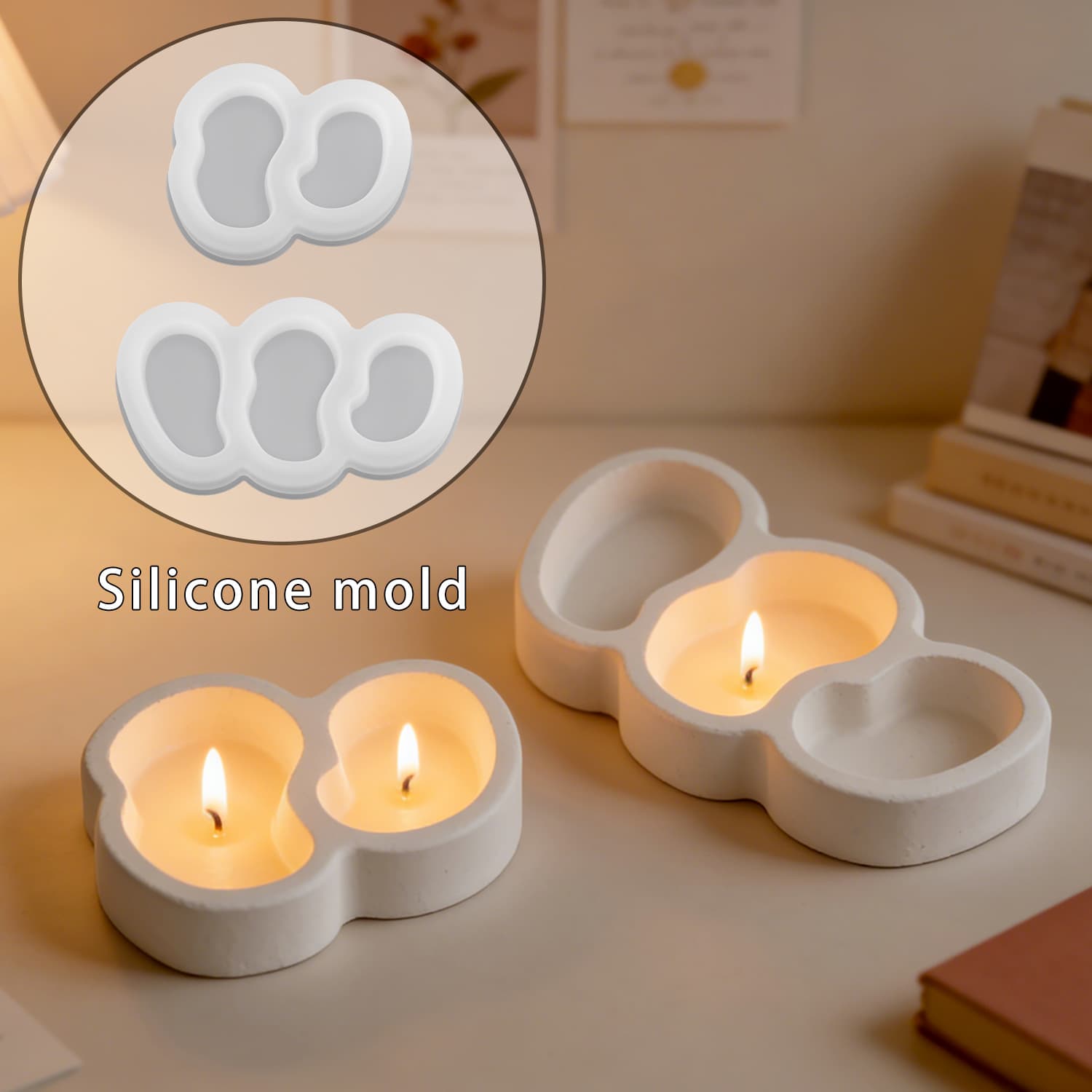 Barbara DIY Two-Three Irregular Candle Cup Resin Mold Aromatherapy Candle Cup Plaster Silicone Mold