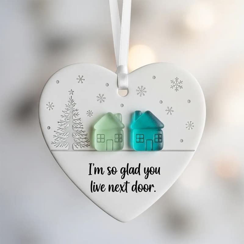 Cross-border popular Christmas heart-shaped ornaments, Christmas tree decoration pendants, friendship love pendants, Christmas gifts