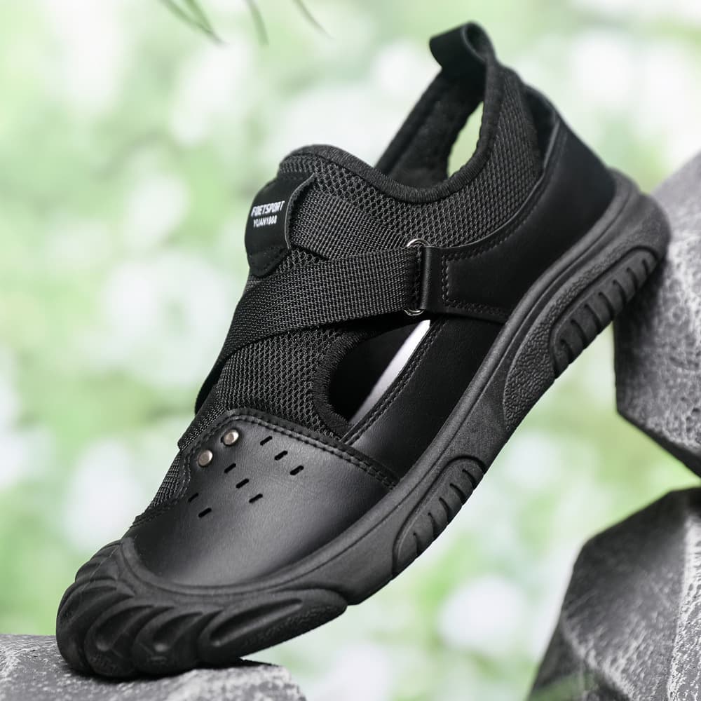 Summer Sandals for Men, Youth Shoes, Casual Breathable Outdoor Wear, Men's Slippers, Closed-Toe Soft-Soled Dad Shoes, Non-Slip Beach Shoes