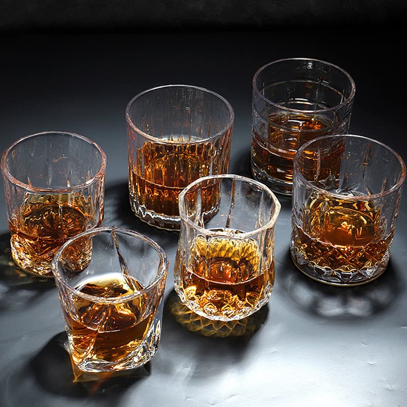 Bar liquor glasses, whiskey glasses, creative transparent glass western liquor cups, high-appeal beer mugs & spirits set