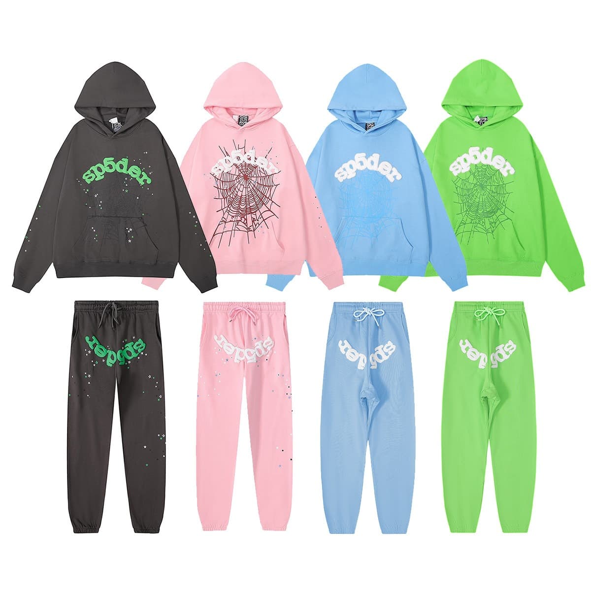 Young Thug Inspired Sp5der Pink Hoodie Foam Terry Sweatshirt Unisex Hoodie Streetwear