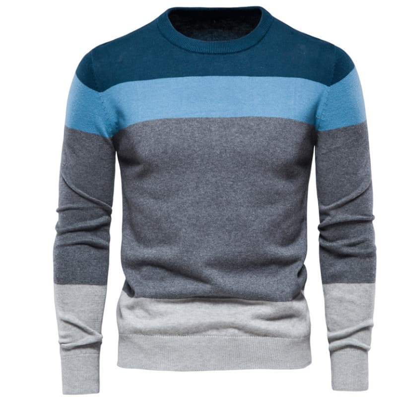 2026 AliExpress New Men's Knit Sweater Striped Pullover Base Layer Spring Autumn Round Neck