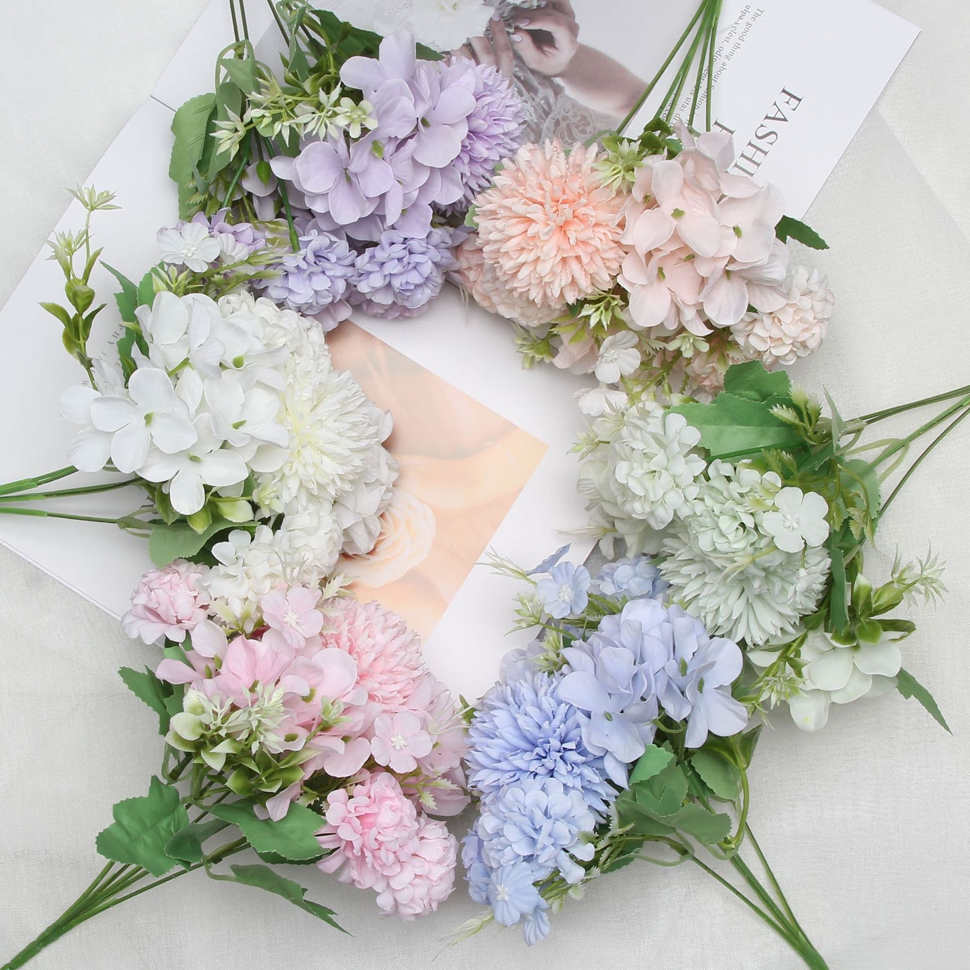 Artificial Rose Flower 5-Branch Set Faux Flowers Wedding Silk Flowers Photography Home Decor Nordic Ins Style Bridal Bouquet