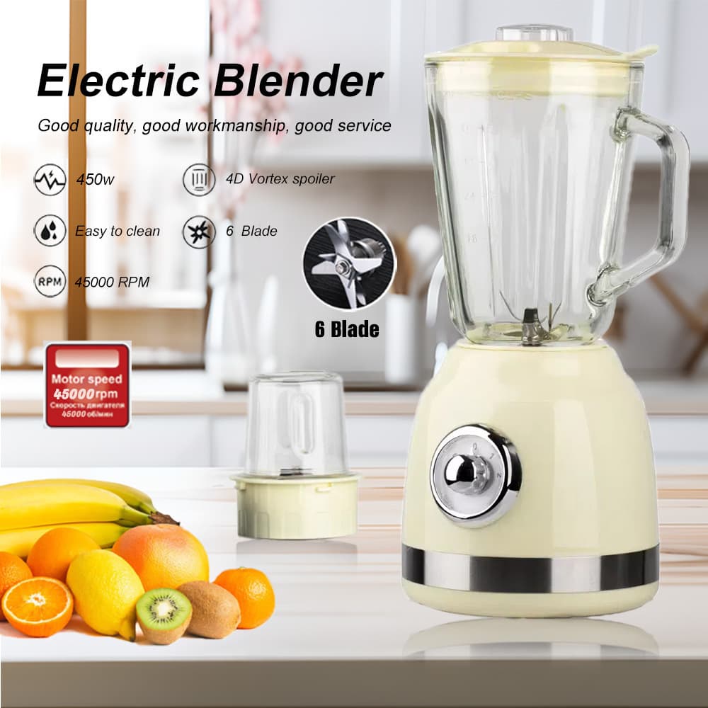 Blender 2-in-1 Multifunctional Household Food Processor Automatic Fruit & Vegetable Blender Juicer