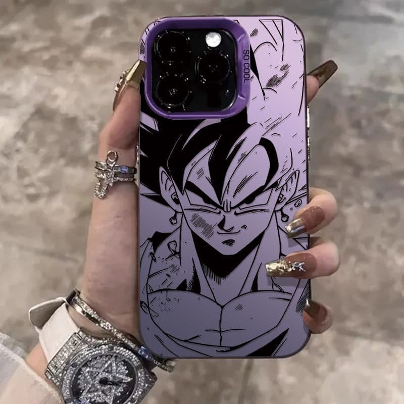 Dragon Ball Goku Phone Case for Apple 16E, 13 PRO, Personalized iPhone 15 PLUS, Color Silver 14 PRO MAX
