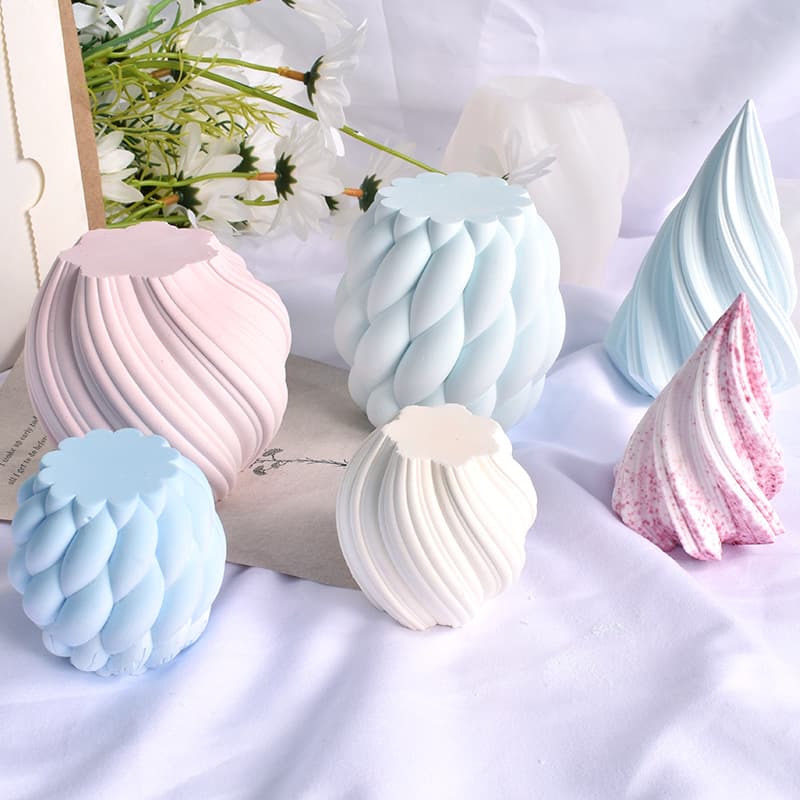 Swirling Wave Aromatherapy Candle Mold DIY Resin Spiral Raindrop Ornament Plaster Aromatherapy Candle Mold