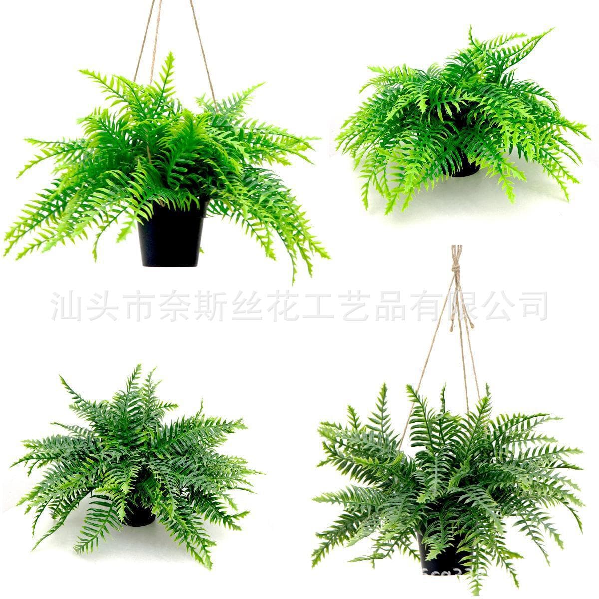 Artificial Persian Fern Simulation Plant, Fake Greenery Hanging Potted Plant, Wall Artificial Grass Decoration