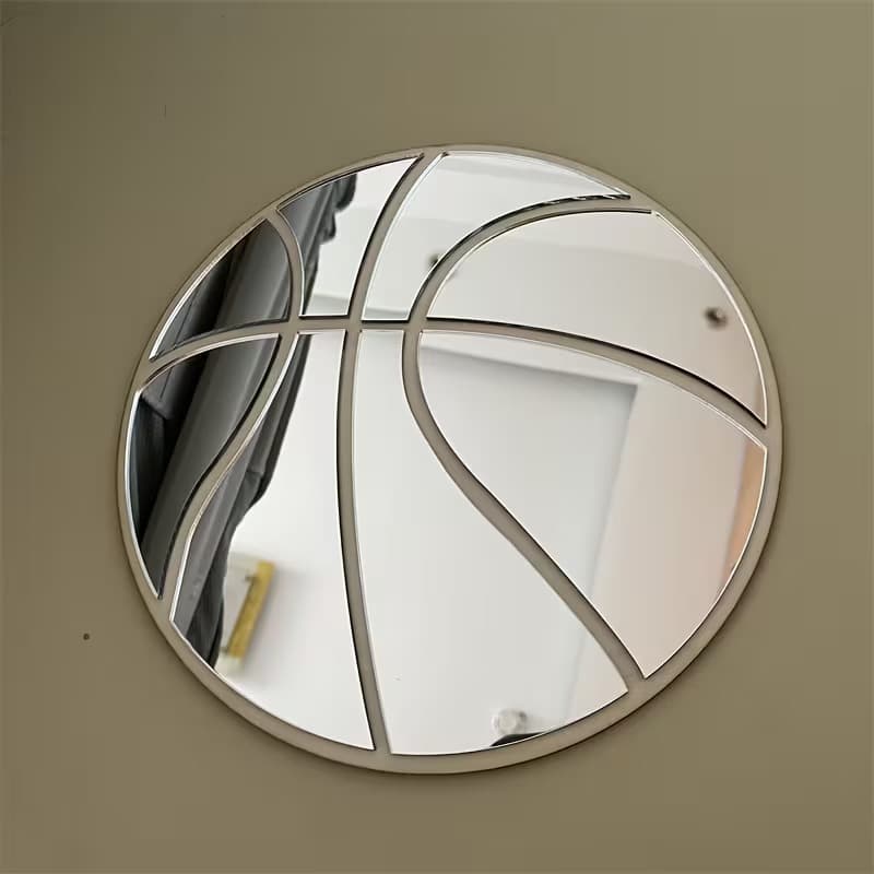 Acrylic Wooden Basketball Wall Decoration Mirror Sticker Home Decor Kids Room Wall Arrangement