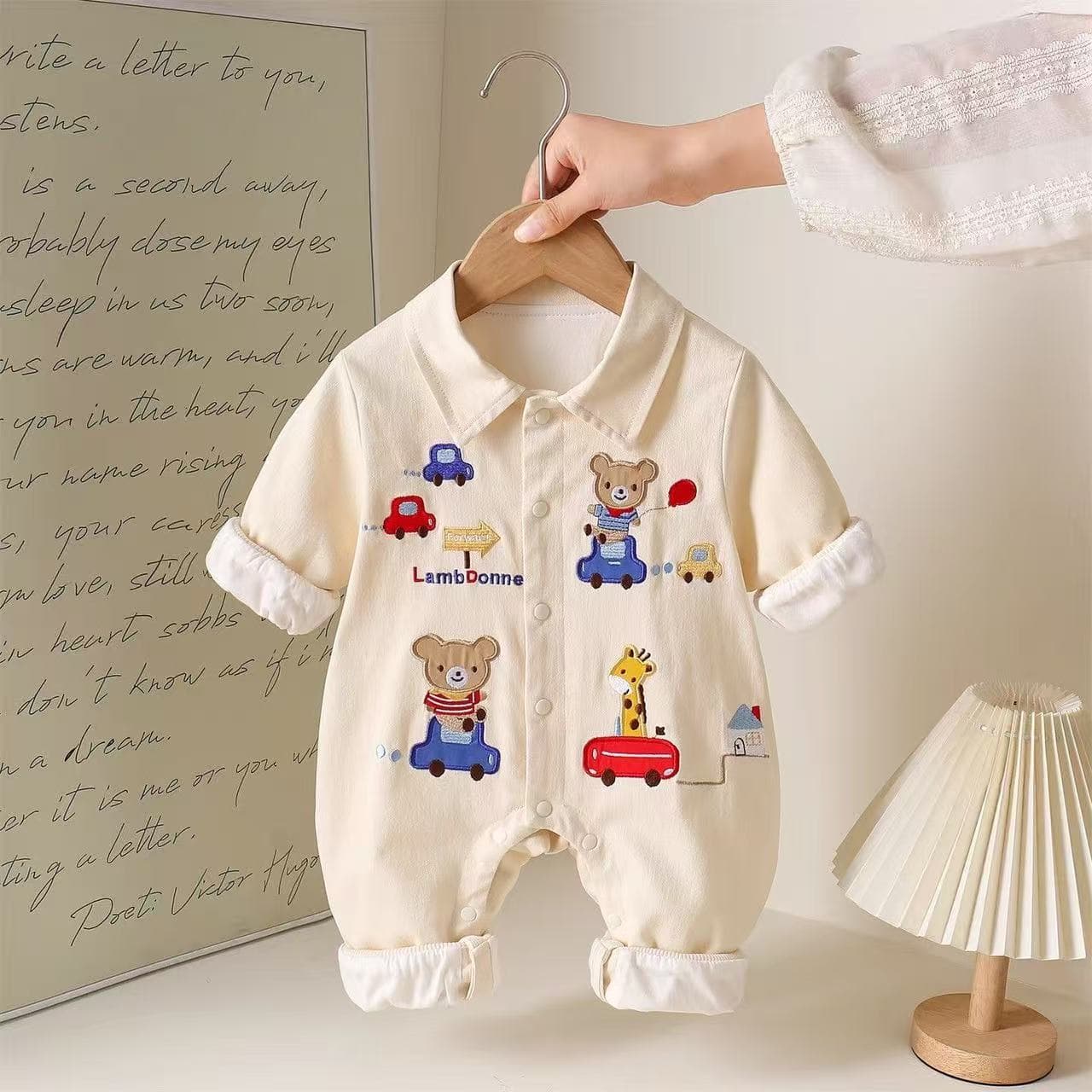 Baby Clothes, Newborn Baby Outing Clothes, Long-Sleeved Jumpsuits, Fashionable Spring & Fall Cute Clothes, Cartoon Crawling Clothes