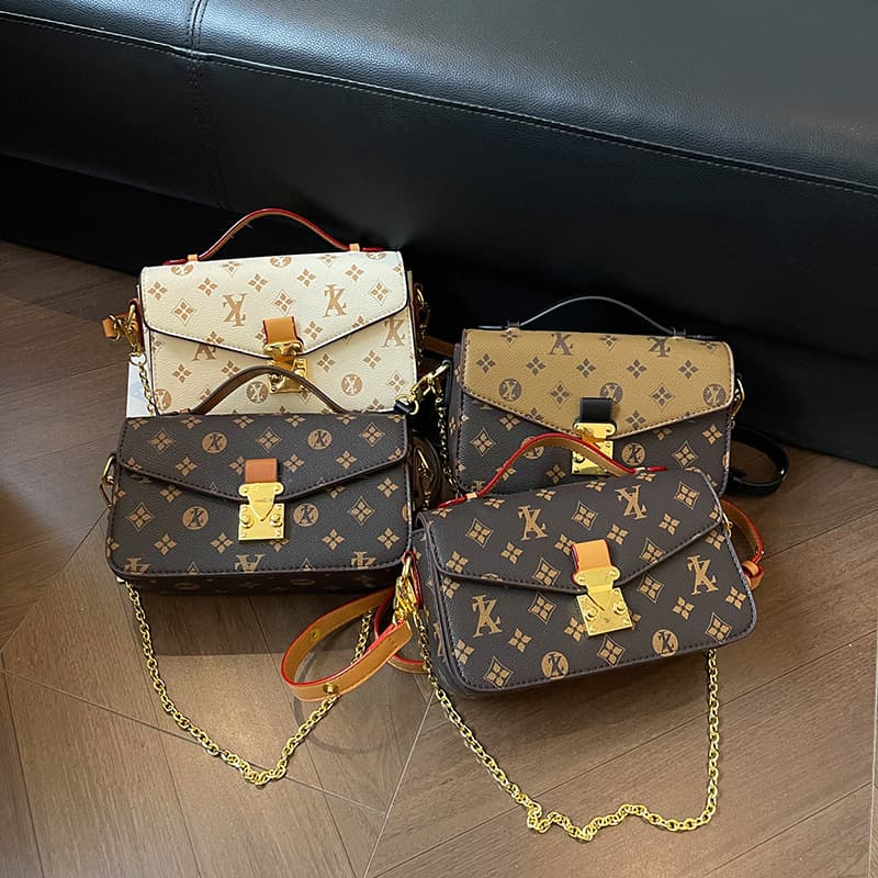 2026 LV Versatile Fashion Shoulder Crossbody Printed Vintage Envelope Women's Bag with Chain Handle