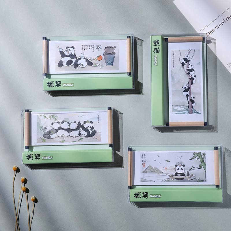 New Chengdu Cultural Cute Panda Fridge Magnet Scroll Magnet Tourist Attraction Souvenir Magnetic Fridge Magnet