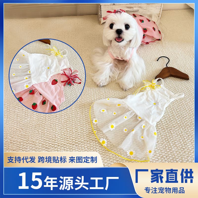 Summer Thin Pet Mesh Dress for Small Dogs - Bichon Frise, Teddy, Yorkshire Terrier, Schnauzer, and More