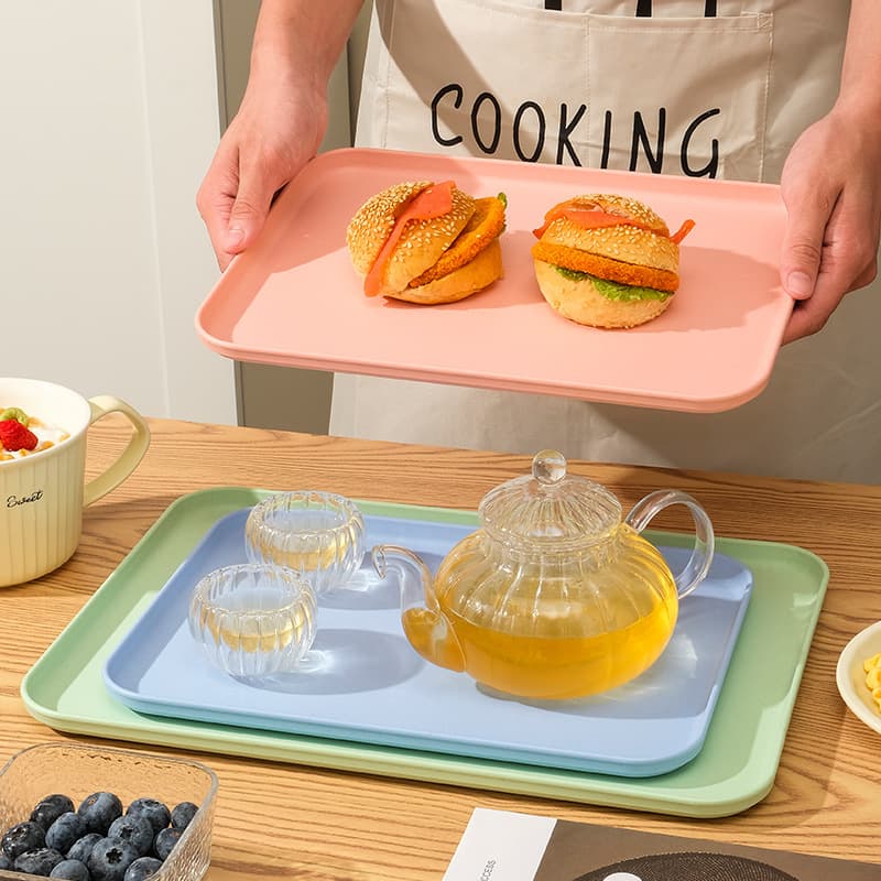 Cross-border thickened plastic serving tray for catering, hotel service, fruit snacks, and kindergarten use
