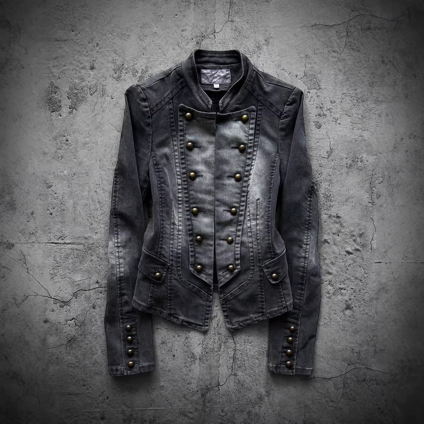 Men's Fashion Trend Ins High Street Vintage Washed Gradient Denim Jacket Y2k European and American Cross-border Clothing