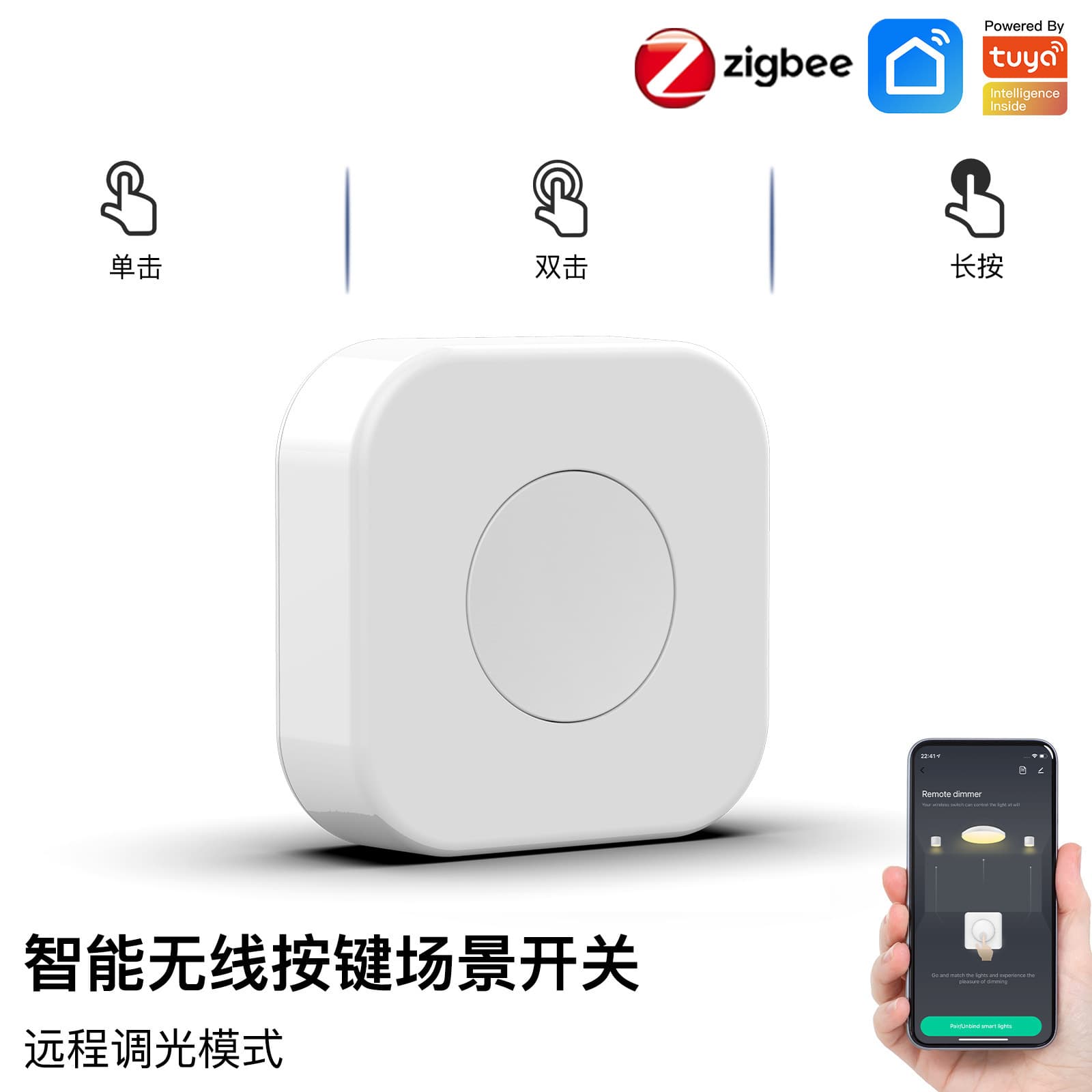 Tuya Smart ZigBee Button Scene Switch, Smart Button Switch, Smart Home