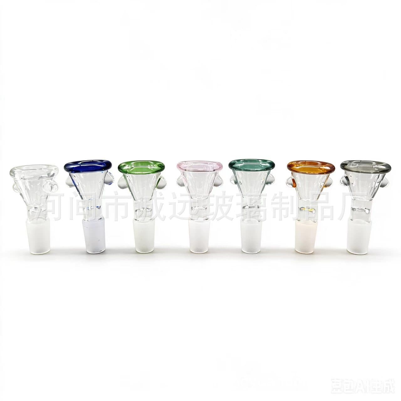 Cross-border best-selling manufacturer produces high borosilicate glass pipe 14mm transparent color rim weighted pipe