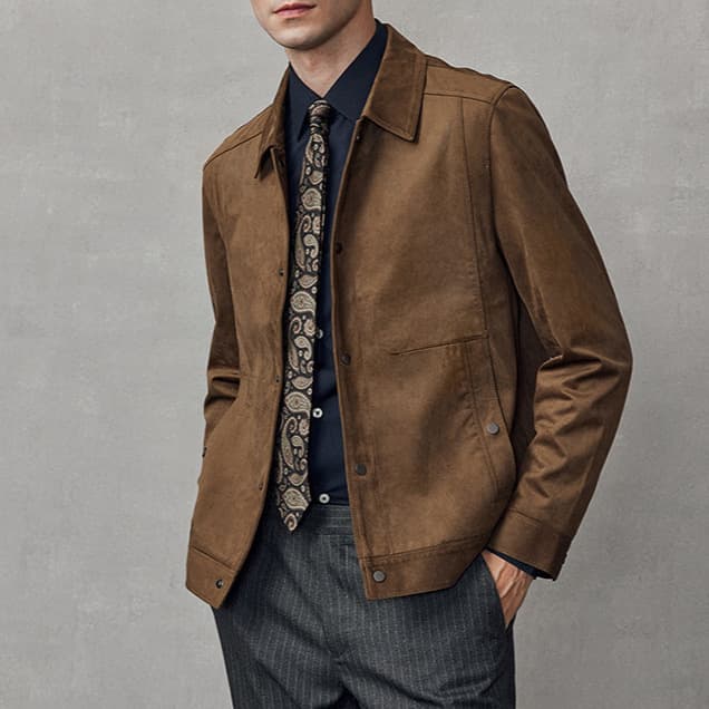 Pre-sale Jacket Men's Jacket 2026 New Men's Brown Aviator Summer Business Casual Men's Executive Oil Wax