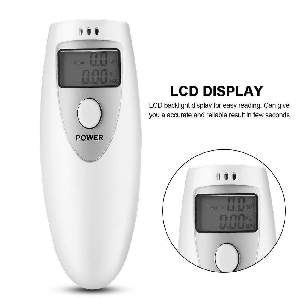 Portable Alcohol Tester 6387 Single Screen White Breath Alcohol Analyzer