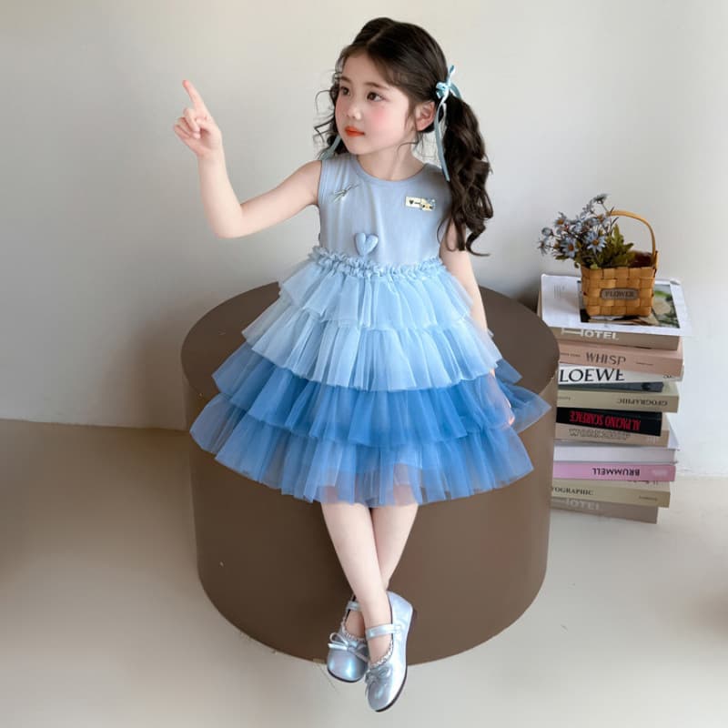 Girls Summer Dress 2026 Baby Girl New Fashionable Birthday Princess Dress Thin Breathable Vest Dress