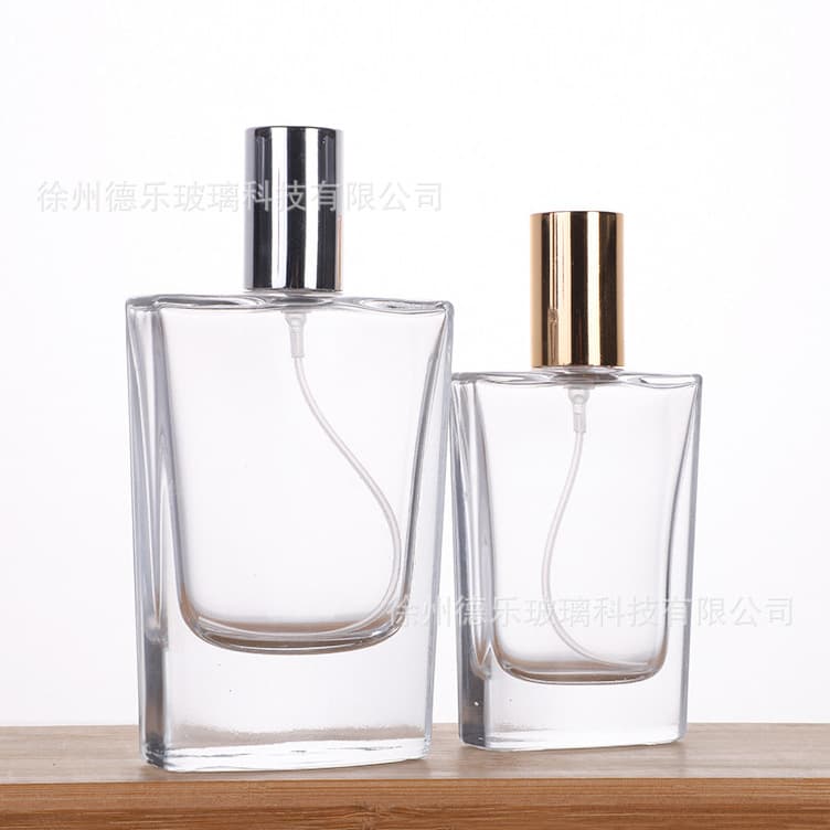 Glass spray bottle thick bottom square 50ml glass perfume bottle 30ml perfume spray bottle perfume packaging bottle