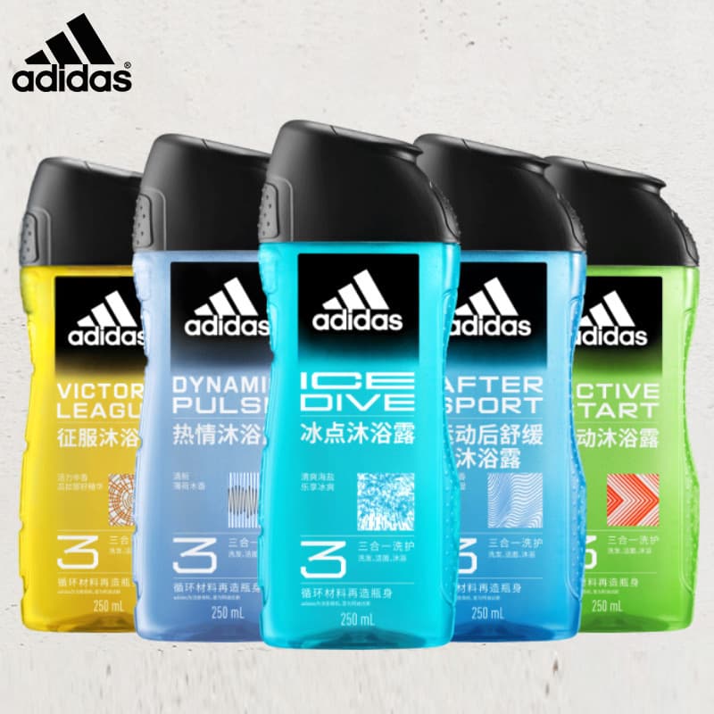 Adidas Men's Body Wash New Ice, Passion, Power, Post-Sport Soothing, Conquest Shower Gel Wholesale